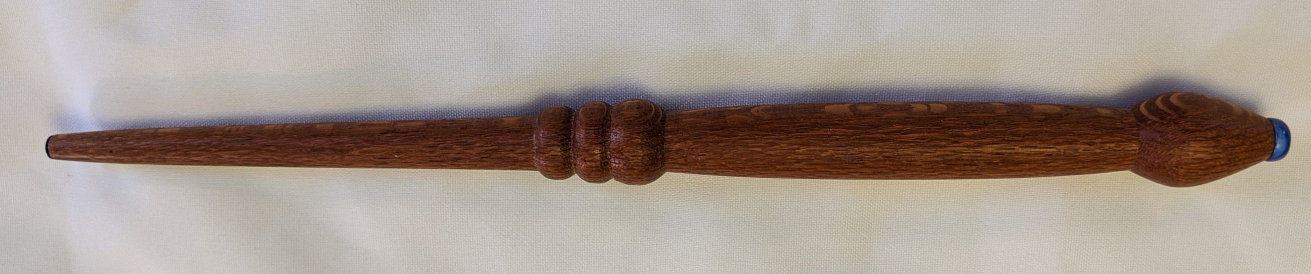 12 inch Sapphire, Leopard Wood, and Lapus Wand