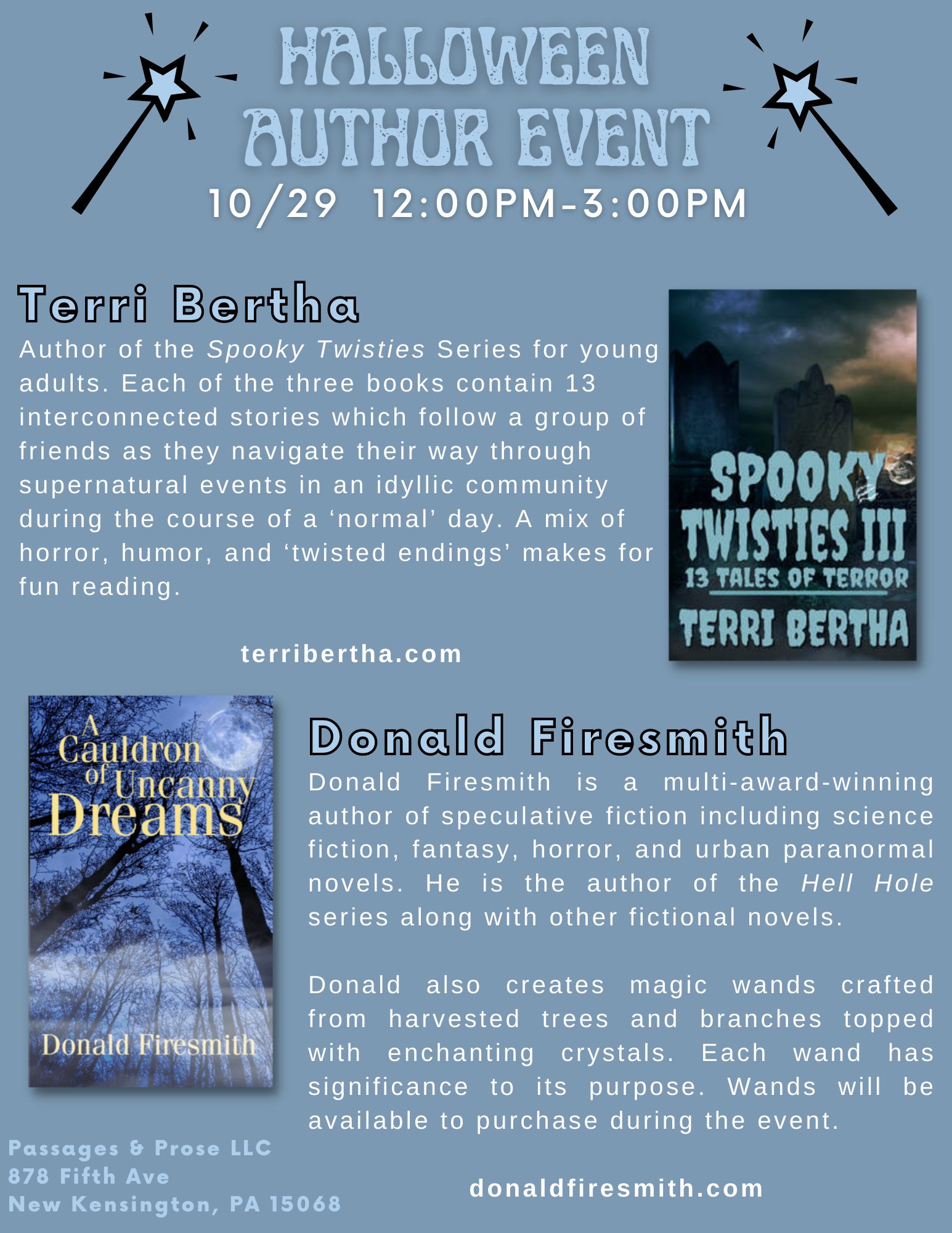Passages and Prose Halloween Author Event